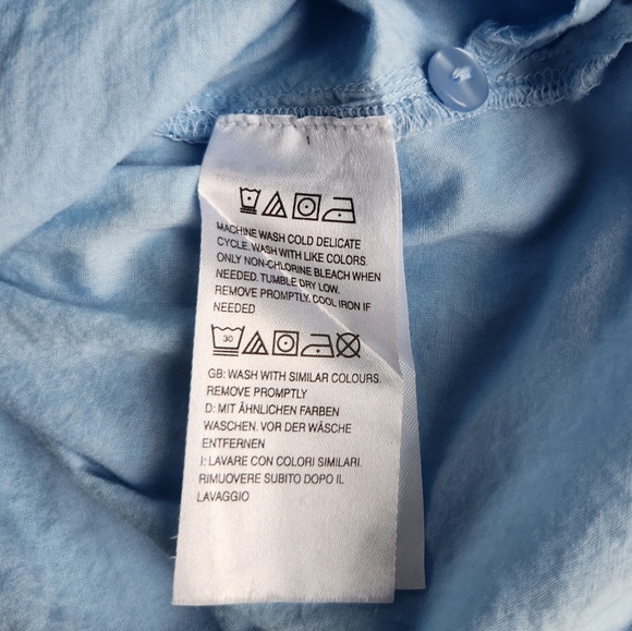 Isaac Mizrahi Live! Embroidered Textured Peplum Blouse | Light Blue XS A589914 - Picture 6 of 14